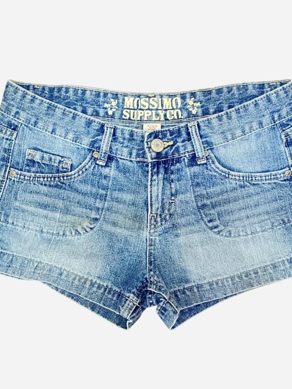 Mossimo mid rise light wash denim shorts size 6/7